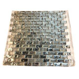 Treasure Bell Mosaic Tile Sheet 11.75" X 11.75" Metallic Silver Indoor Use Only